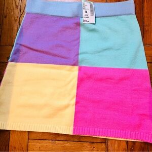 Papaya Multicolor Patchwork Mini Skirt